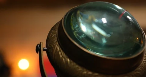 Antique compass on office table Stock Footage 283321820