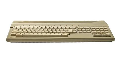 Antique computer from the 1990s on a white background, Stock Photos