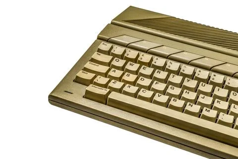 Antique computer from the 1990s on a white background, Stock Photos