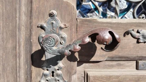 Antique door handle. Stock Footage 317710361