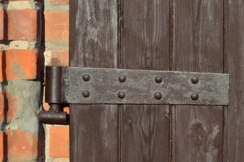 Antique door hinge Stock Photos