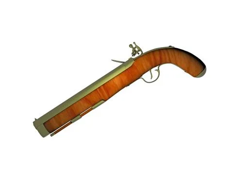 Antique dueling pistol as a muzzle loading Stock Illustration