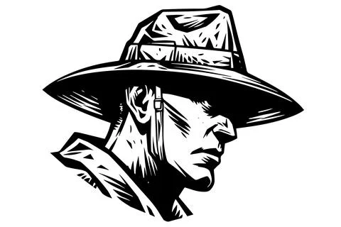Antique explorer in pith helmet and safari gear. Engraved style vecotr Stock Illustration