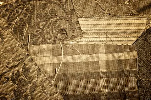 Antique fabric samples Stock Photos