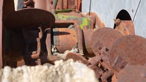Antique Farm Combine Stock Footage 286401760