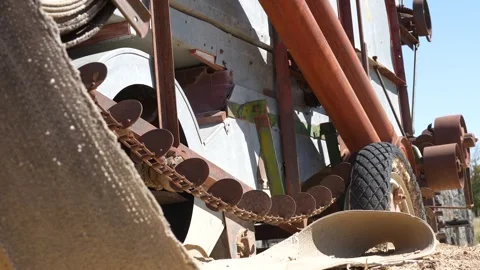 Antique Farm Combine Stock Footage 286401806
