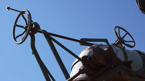 Antique Farm Combine Stock Footage 286401911