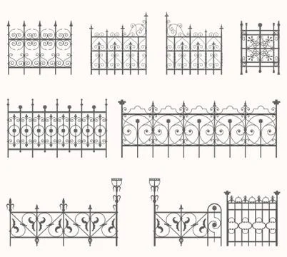 Antique fences - second set Stock Illustration