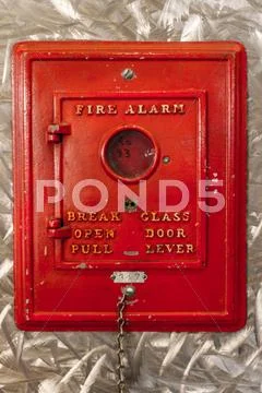 Antique Fire Alarm Switch Stock Photos