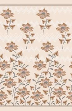 Antique flower design with digital background Stock Illustration