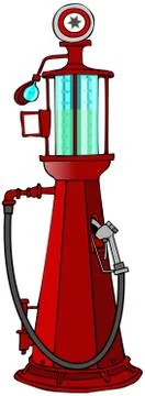 Antique gasoline pump Stock Illustration