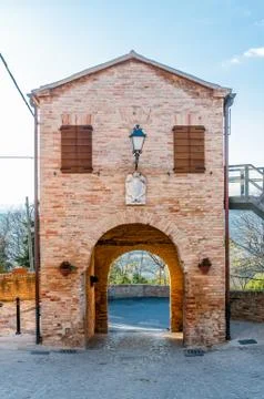 The antique gate of montefabbri 写真素材
