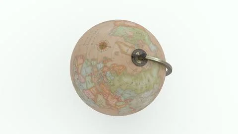 Antique Globe Map with white background 스톡 사진