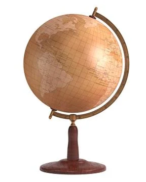 Antique globe over white Stock Illustration