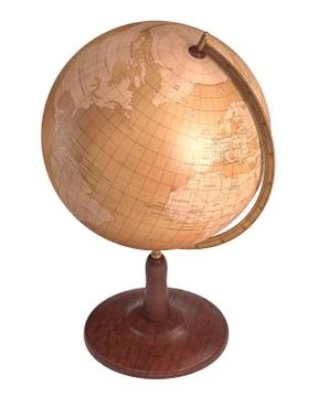 Antique globe over white Illustrazione stock