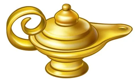 Antique Gold Aladdin Magic Lamp Stock Illustration
