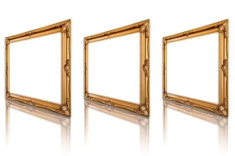 Antique gold frame. Stock Photos