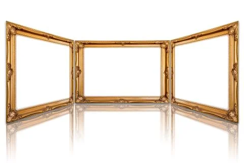 Antique gold frame. Stock Photos