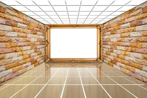 Antique gold frame. Stock Photos