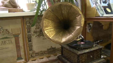 Antique gramophone Stock Footage 36539872