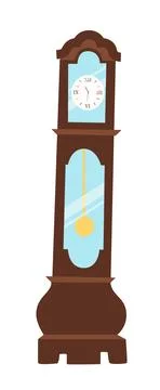 Antique grandfather clock with a pendulum vector illustration in a flat style Stock Illustration