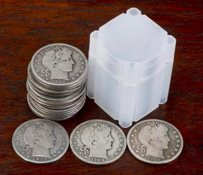 Antique Half Dollars. Stock Photos