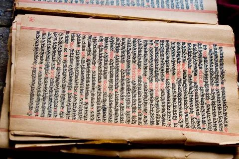 Antique hand script book of Hindu Copyright: xArunxMishra/DinodiaxPhotox  Stock Photos