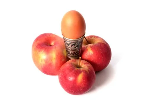 Antique holder with an Easter egg Stockfoto's