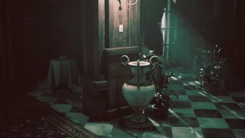 Antique interior in an abandoned castle 库存影片 161546597