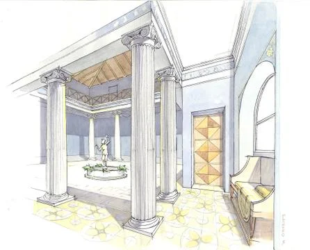 Antique interior Stock Illustration