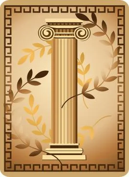 Antique ionic column Stock Illustration