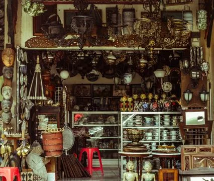 Antique Items shop Stock Photos