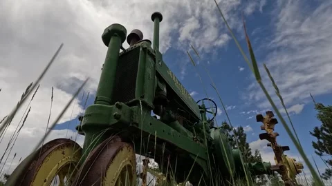Antique John Deere Tractor Timelapse Stock Footage 249918939