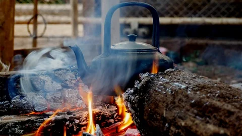 Antique kettle2 Stock Footage 104402840