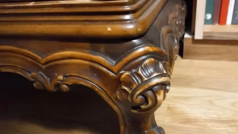 Antique Key and Lock Inlay Wardrobe Private Interior Stock Footage 341802906