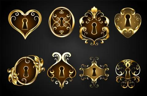 Antique keyholes Stock Illustration