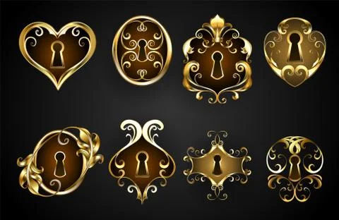 Antique keyholes Stock Illustration