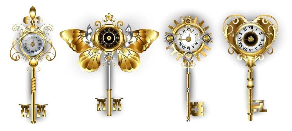 Antique keys with dials イラスト素材