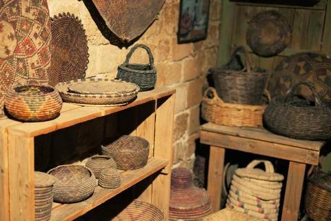 Antique kitchenware in a Middle Eastern home Stock Photos