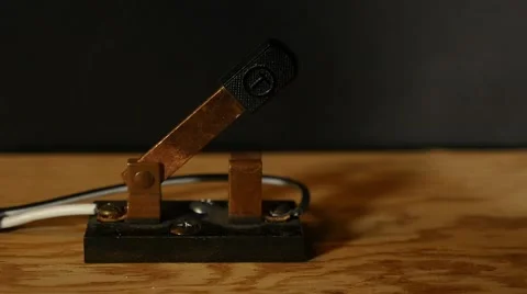 An antique knife switch in operation Stock Footage 59898713