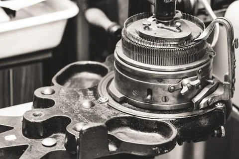 Antique knitting machine Stock Photos