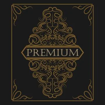 Antique label, vintage frame design, retro logo. Stock Illustration