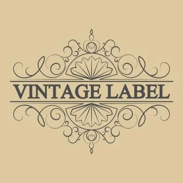 Antique label, vintage frame design, retro logo. Stock Illustration