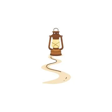 Antique lantern casting a path of light on a desolate journey with soft gra.. Stock Illustration