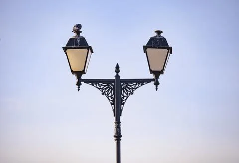 Antique lantern in gothic style on a background for cutting Stock Photos