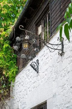 Antique Lantern on Stone Wall Stock Photos