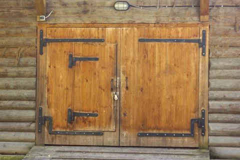 Antique large double-leaf gate of A.P. Chekhov in the Melikhovo estate Stock Photos