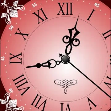 Antique looking clock face. Vector illustration Stock Illustration