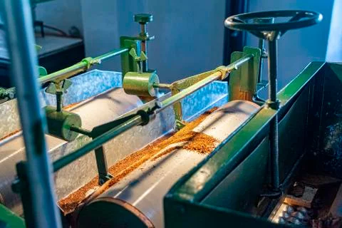 Antique machine for grading tea leaves by size Stock Photos