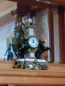 Antique mantel clock Stock Photos